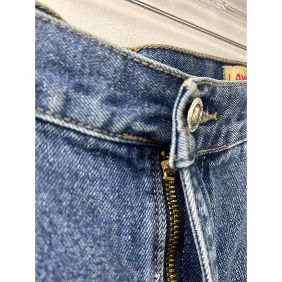 Vintage 80s/90s Lawman Jeans Size 13 High-Waisted Denim Shorts Blue Western - Picture 10 of 11